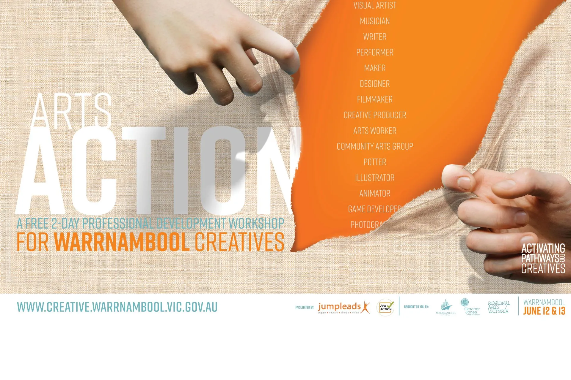 Banner for ArtsACTION workshop