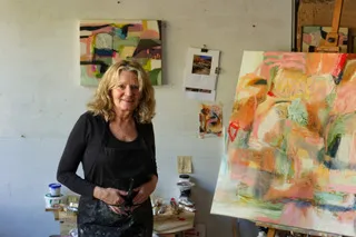 Shari Nye with her artwork